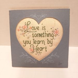 Love is Something You Learn by Heart Cross-stitch Picture